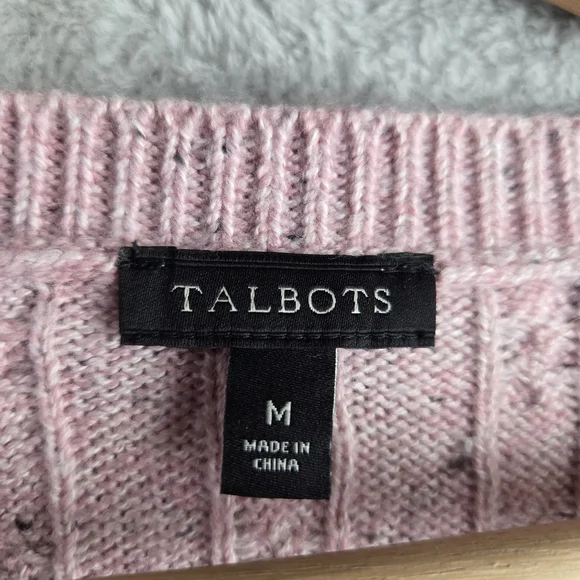 J. Jill Pink Crew Neck Cable Knit Sweater - Picture 6 of 8